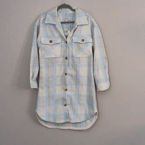 Button Down Flannel Plaid Women's Jacket